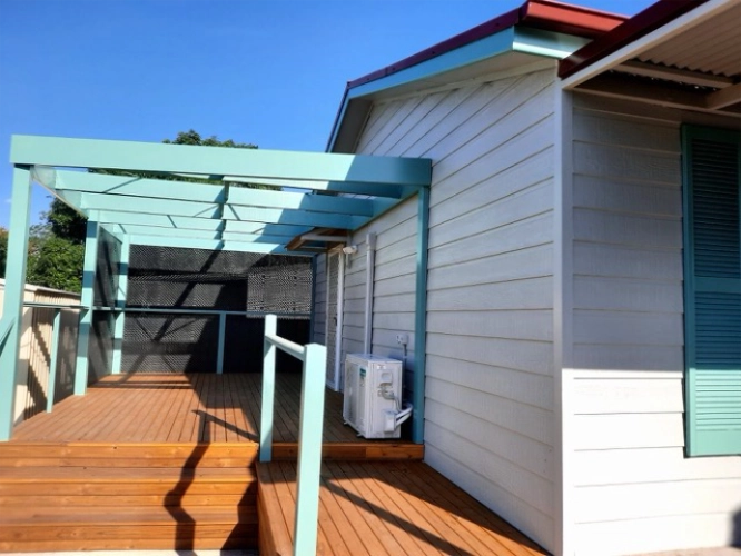 Deck that was recently oiled.